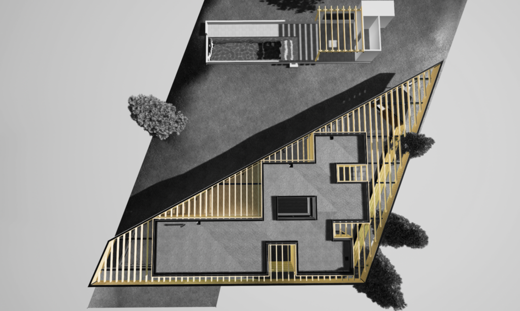 Blick von oben Rendering einer Holzhaus-Planung: THON Baubetreuung GmbH Wien