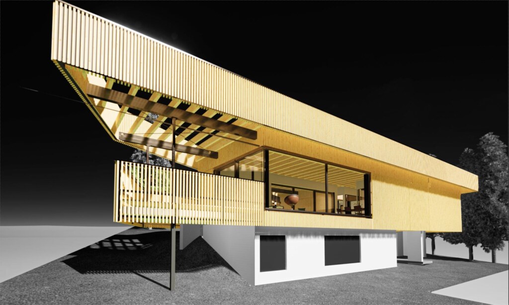 Unbenannt Rendering einer Holzhaus-Planung: THON Baubetreuung GmbH Wien