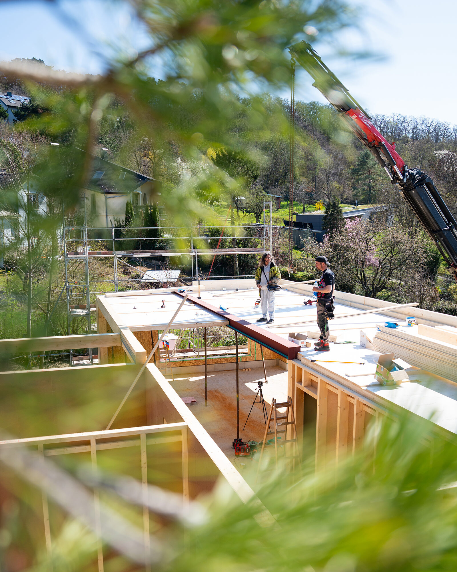 Neubau eines Holzbaus im Burgenland, umgesetzt und geplant von THON Baubetreuung als Generalunternehmer