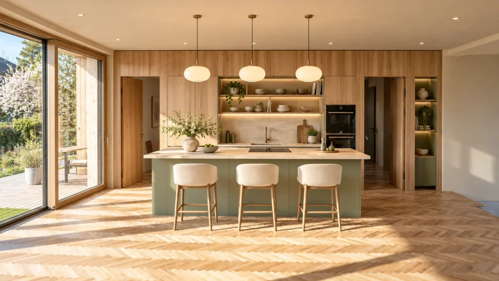 Neubauprojekt Holzhaus umgesetzt durch THON Baubetreuung GmbH als Generalunternehmer; Home Staging mittels KI Neubauprojekt Holzhaus umgesetzt durch THON Baubetreuung GmbH als Generalunternehmer; Home Staging mittels KI