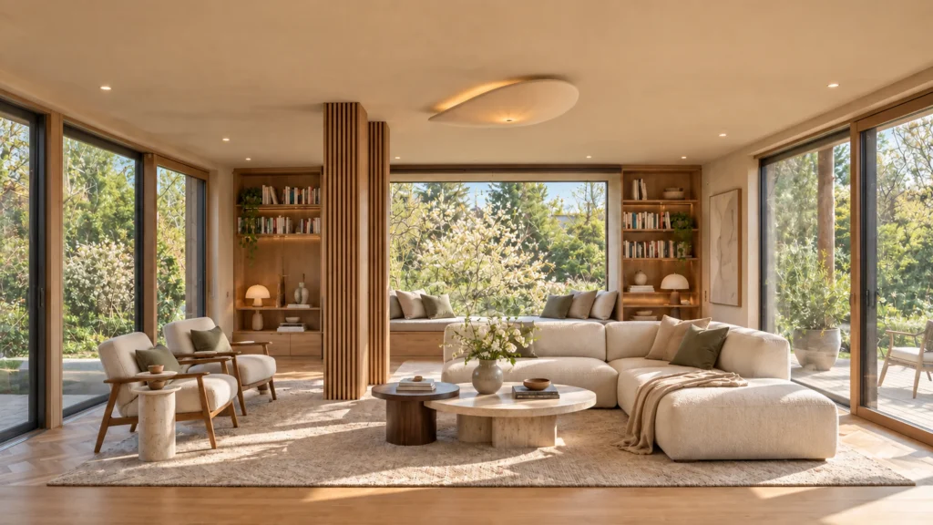 Neubauprojekt Holzhaus umgesetzt durch THON Baubetreuung GmbH als Generalunternehmer; Home Staging mittels KI Neubauprojekt Holzhaus umgesetzt durch THON Baubetreuung GmbH als Generalunternehmer; Home Staging mittels KI